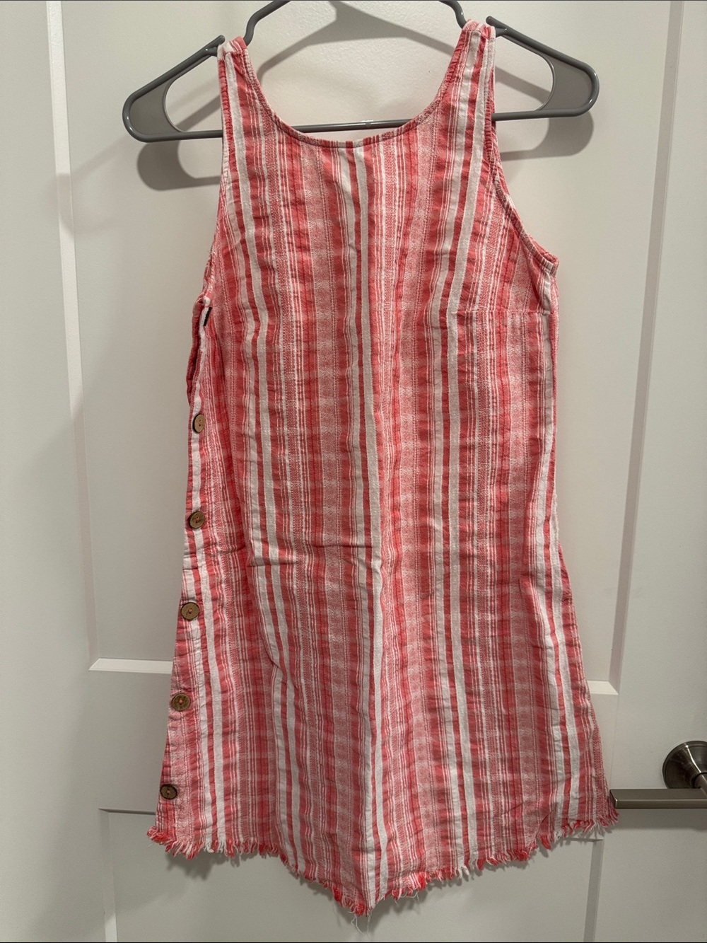 Universal thread ladies Red & White Striped Button-Side cotton Dress size XS